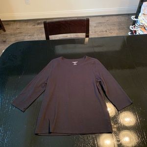 Charter Club Black 3/4 Sleeved Tee